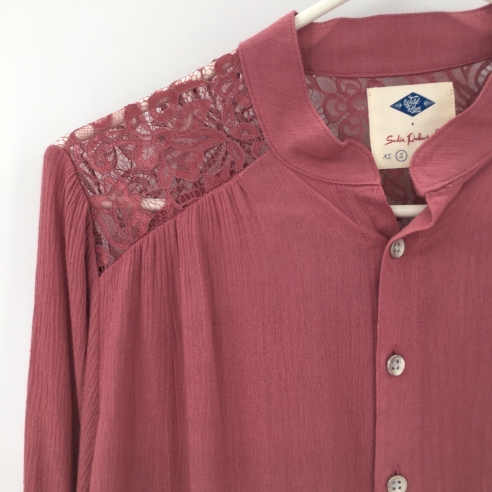Sadie Robertson Pink Button Down Shirt - Picture 3 of 12